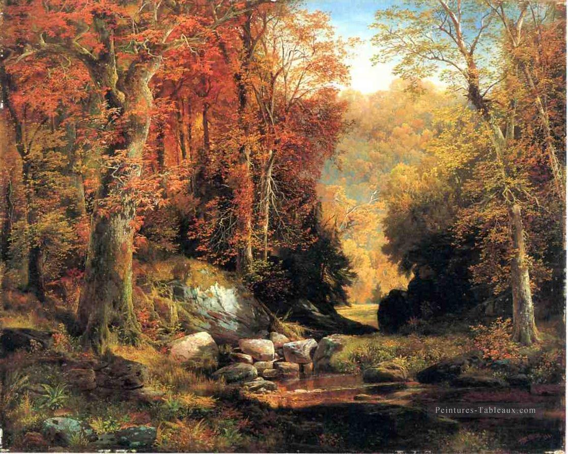 Cresheim Glen Wissahickon Paysage d’automne Thomas Moran Forêt Peintures à l'huile